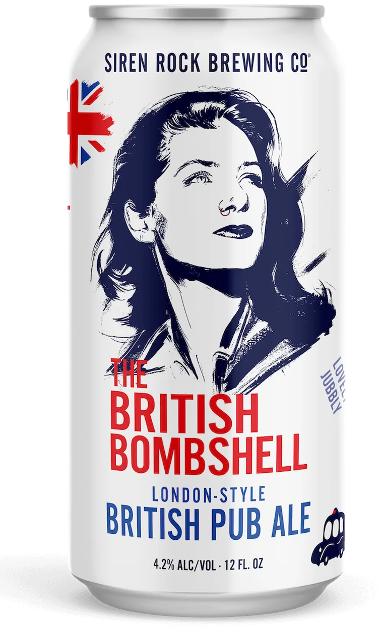 british bombshell london pub ale, label and can design
