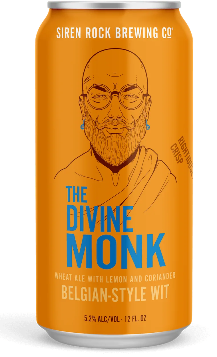 divine monk belgian wit, label and can design